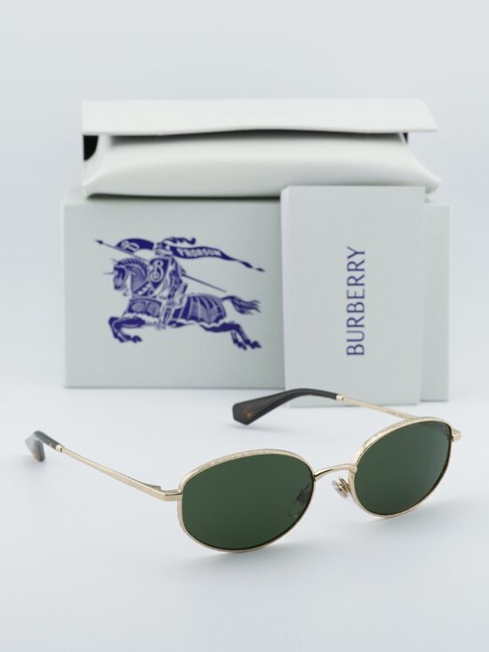 Burberry BE3169 110971 Oval Sunglasses - Gold/Green main image 5